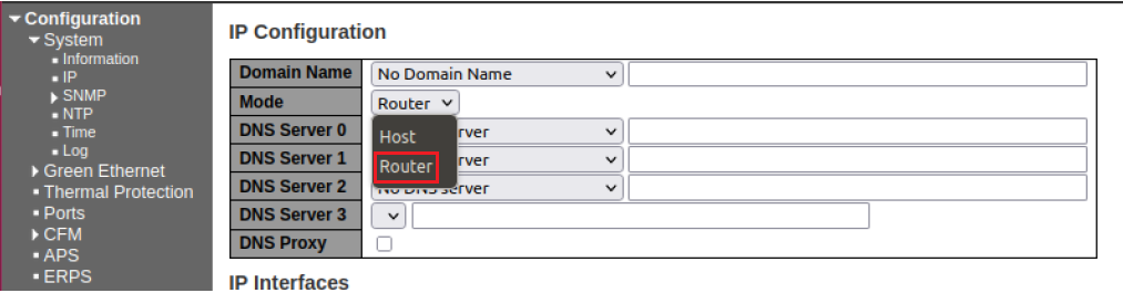 VSC6817 – How to remove Router Mode from IP Configuration Setting.
