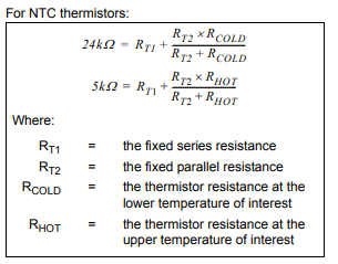 MCP783XX - Choosing Rt1 and Rt2 Values for Temperature Monitoring
