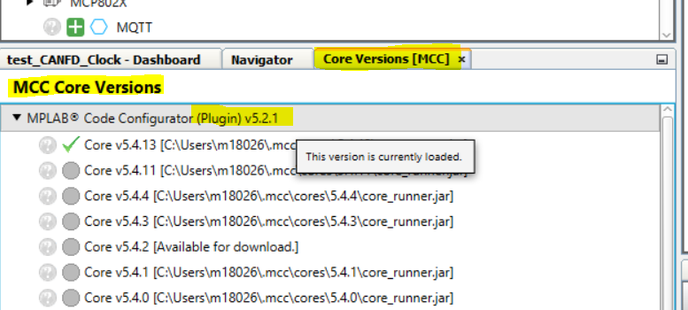 MCC error - showing empty selections in old projects - MPLAB X 6.05/MCC ...