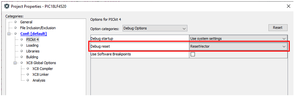 XC8 Compiler - cannot enter in Disassembly during debug session for ...