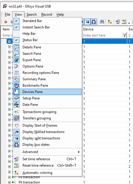 Configuring Ellisys USB protocol traces without enumeration details to ...