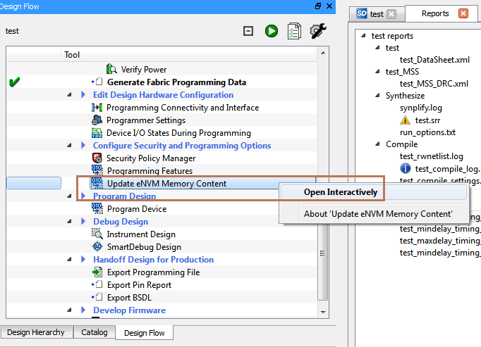 SmartFusion2: How to Program Only eNVM