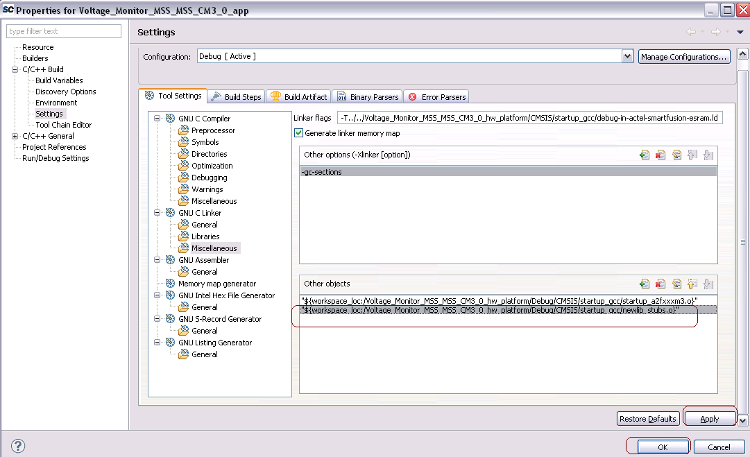 How to fix '_sbrk' errors in the SoftConsole Project