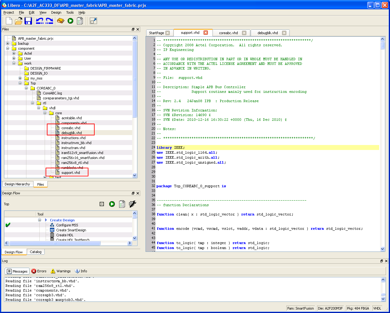 Error during Pre synthesis simulation of “AC333- APB_Master_Fabric” design.