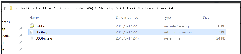 Installing the CAP1XXX GUI