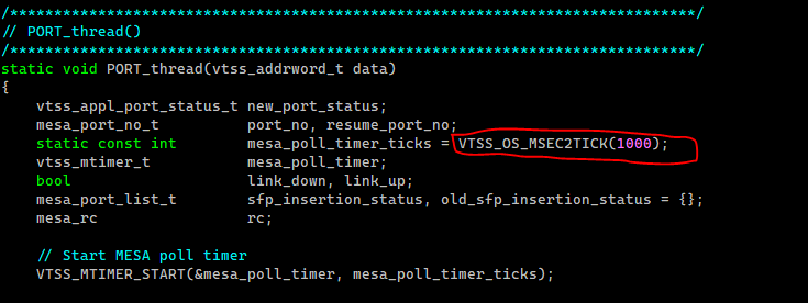 VSC681X – Change Link status polling interval