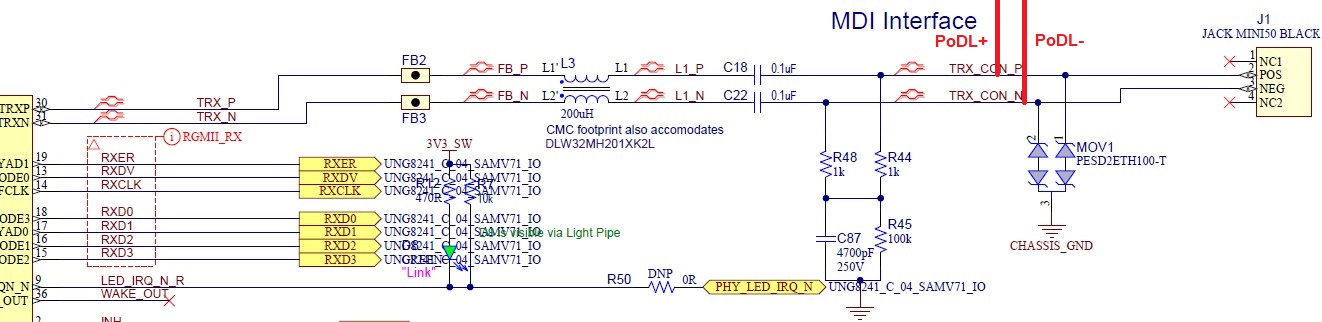 Power Over Data Layer (PoDL) for ethernet systems
