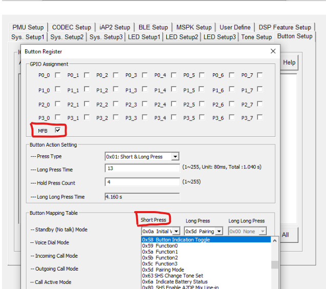 BM83 - Button Event trigger indication usage in UI Config tool