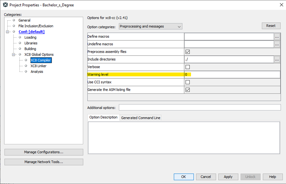 How to check which errors are considered for each warning level of the ...