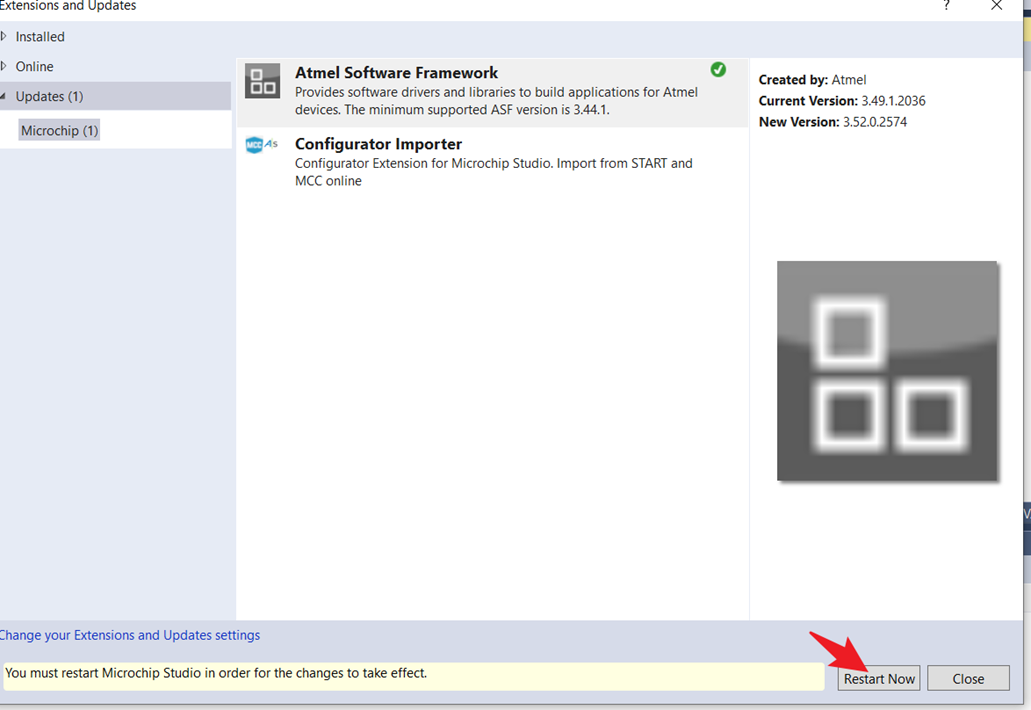 How to manually update Advanced Software Framework v3.52.0?