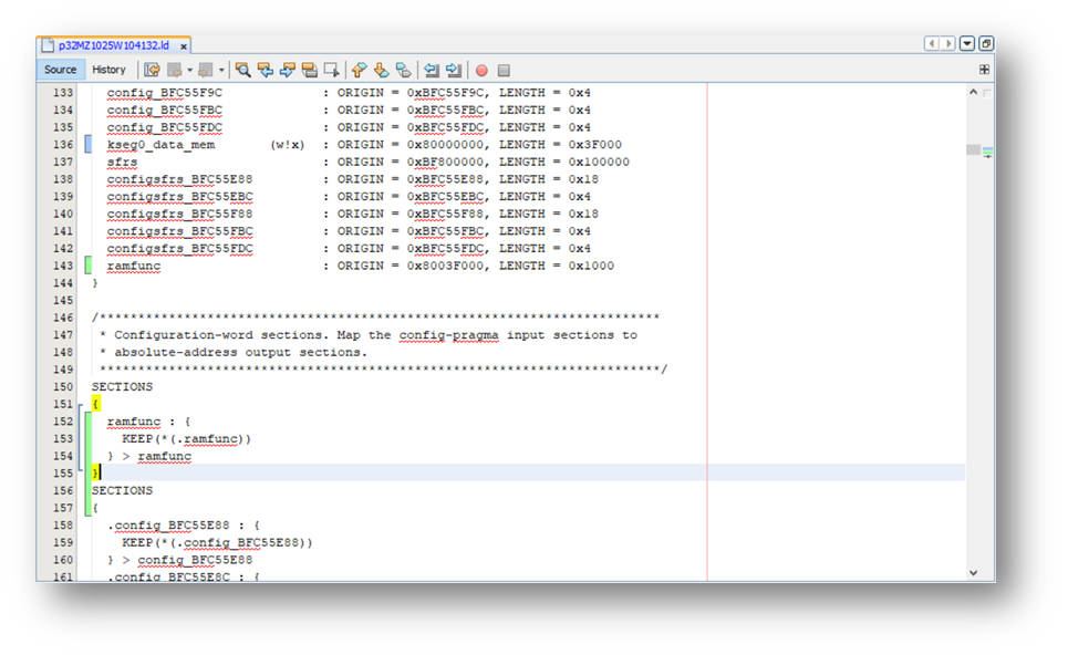 Code execution from SRAM in PIC32MZW1/WFI32 device