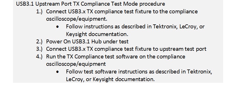 Entering USB3.1 TX Compliance Mode with a Linux Host