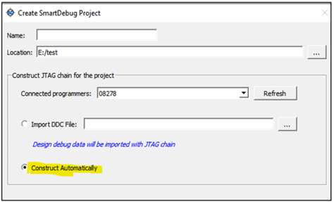 Steps to debug the JTAG chain using SmartDebug