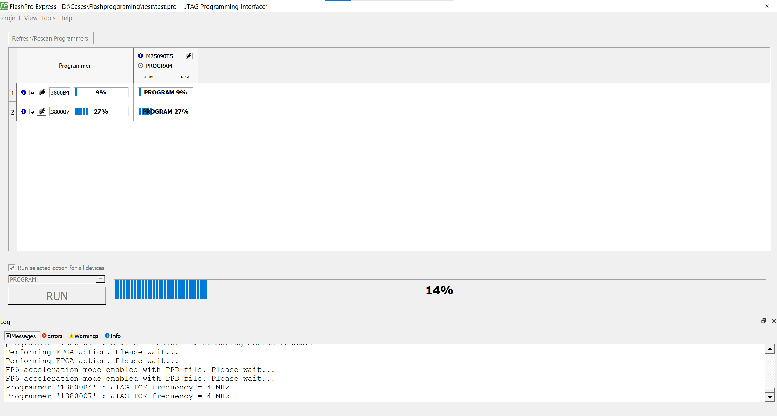 Is parallel programming possible using FlashPro6?
