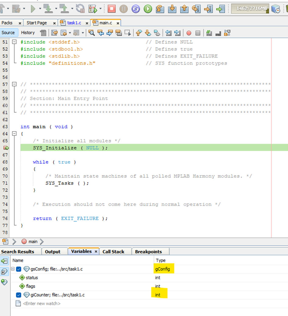 PIC32 - MPLAB X v6.20 does not display the expected data types of ...