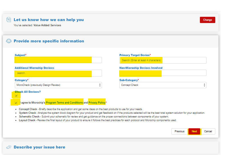 How to submit a MicroCHECK request (previously Design Check)