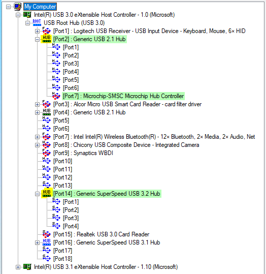USB hubs - How to capture the USB descriptors for USB hubs