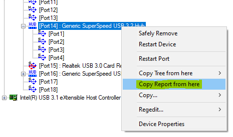 USB hubs - How to capture the USB descriptors for USB hubs