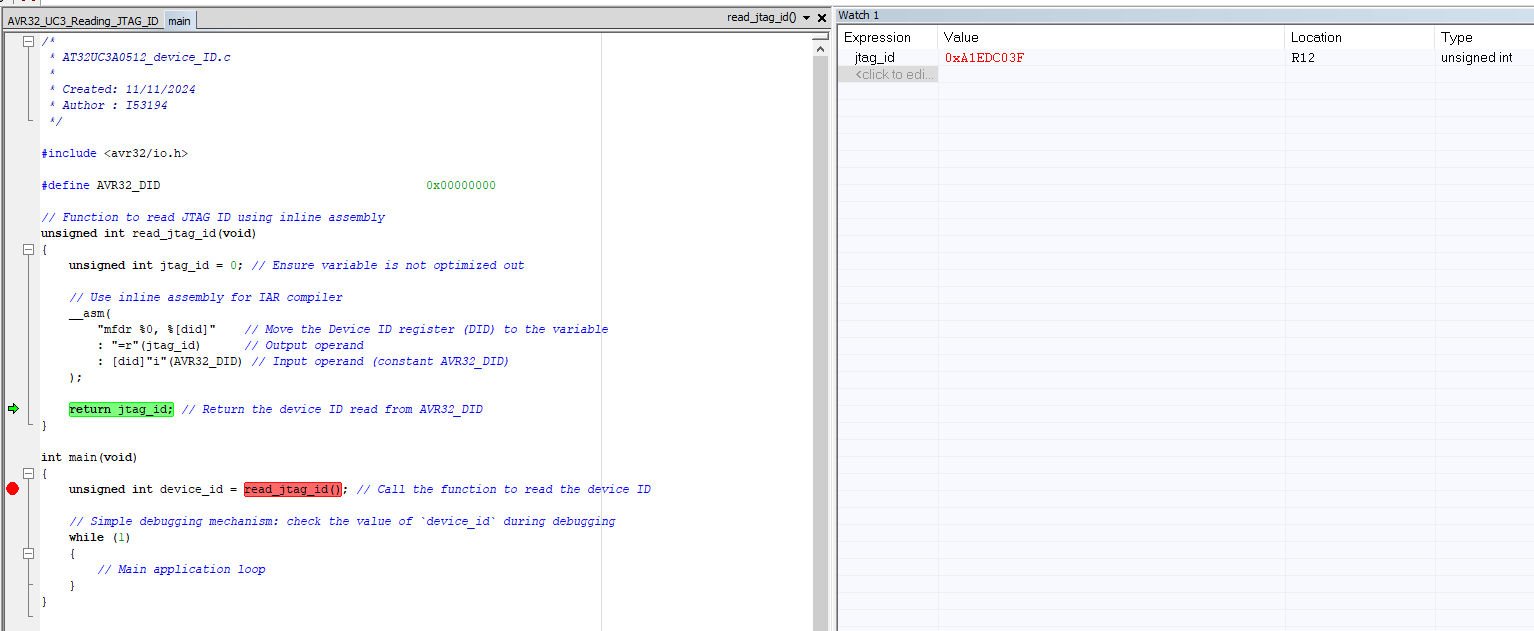 Reading UC3 device ID using software