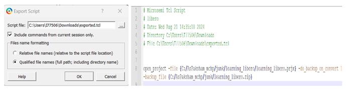 Creating and Exporting TCL script files for Custom Projects and Components