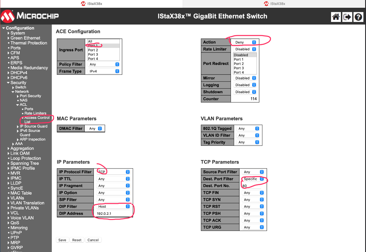 Blocking WebGUI access on certain ports