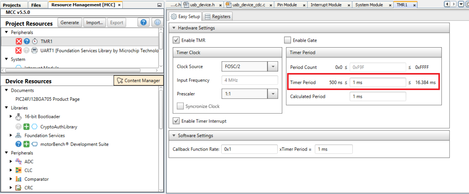 Explanation of Timer1 Reading in MCC on MPLAB® X IDE for PIC24FJ128GA705