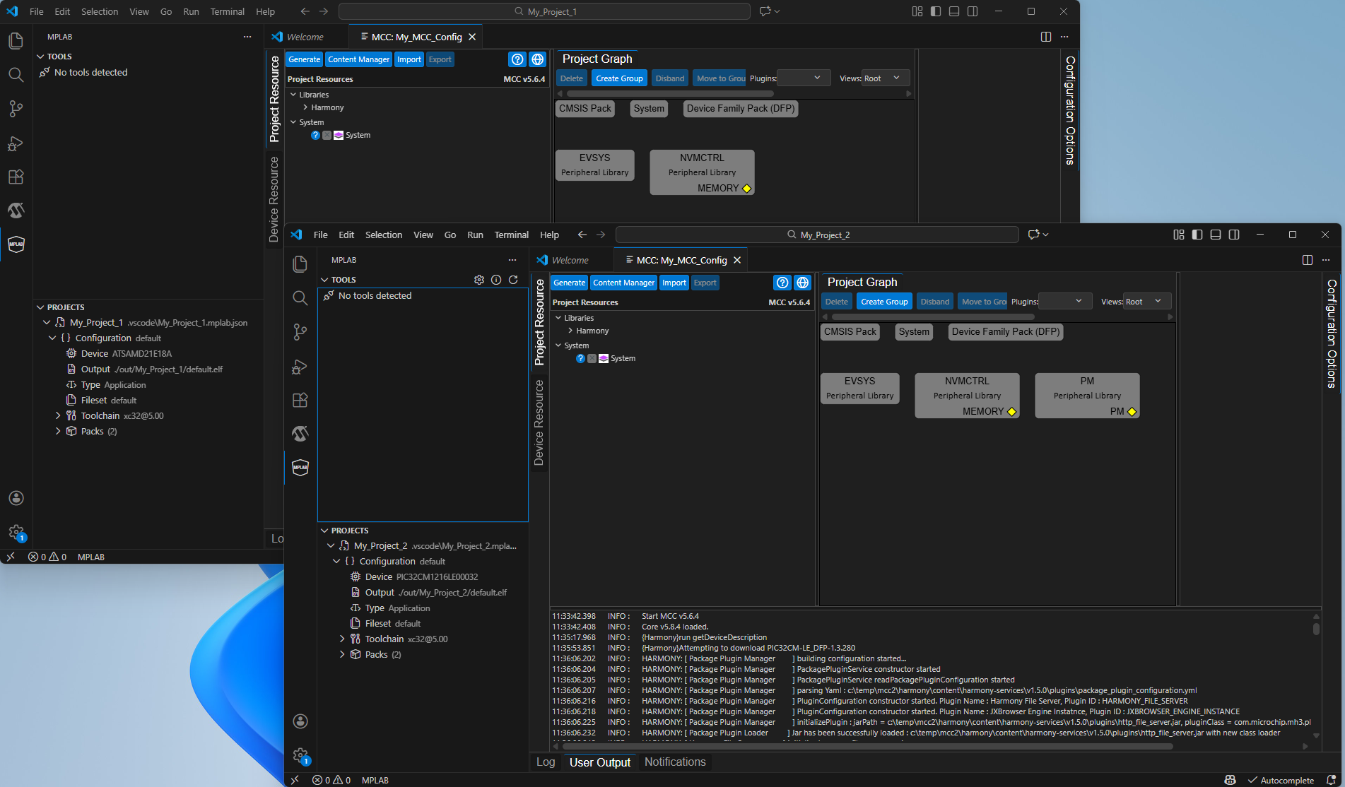 MCC (MPLAB Code Configurator) - Multiple instances in MPLAB X and MPLAB ...