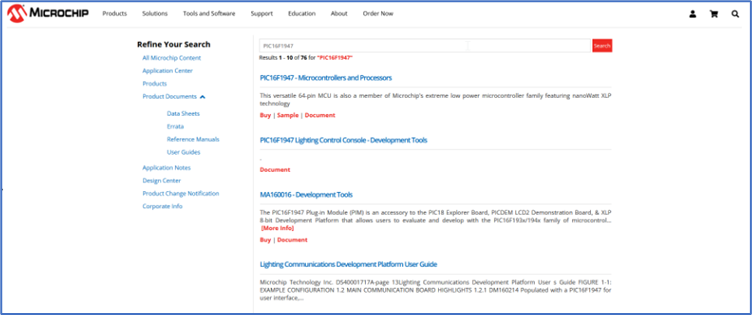 Effective Ways of Searching Information on Microchip Products