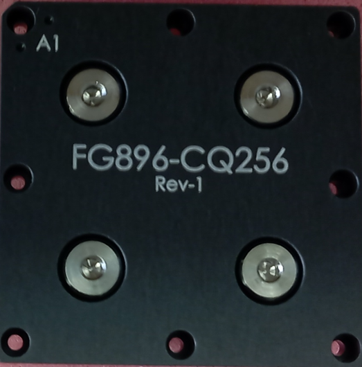 How should the four large screws on the FG896‑CQFP256 Rev1 adapter ...
